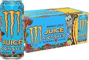 Monster Energy Juice Monster Mango Loco, Energy + Juice, Energy Drink, 16 Ounce (Pack of 15)