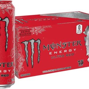 Click image to open expanded view Monster Energy Ultra Red, Sugar Free Energy Drink, 16 Ounce (Pack of 15)